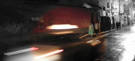 Night streets in La Paz